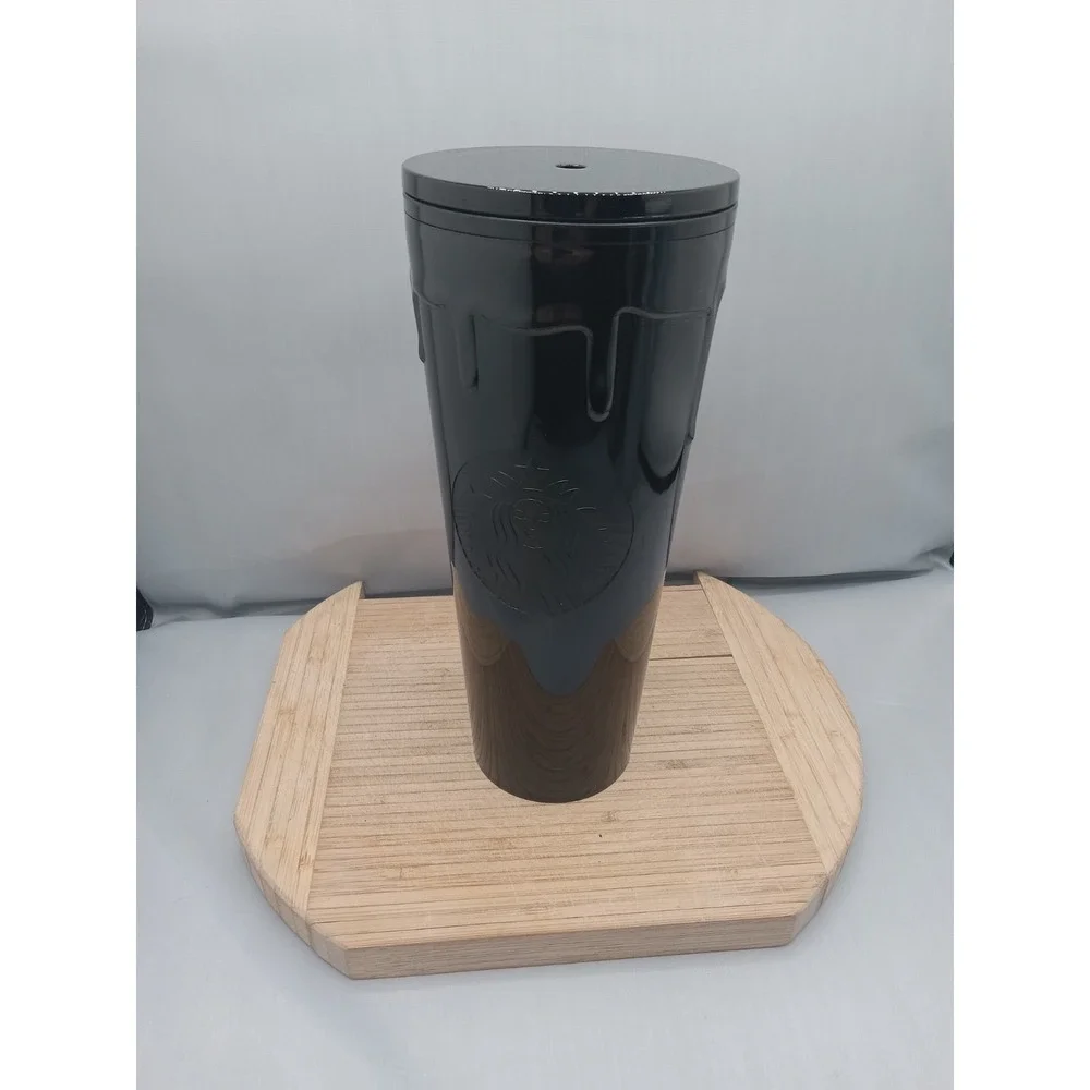 Starbucks Black Drip Tumbler‎ Slime Halloween 2024 24 Oz No Straw